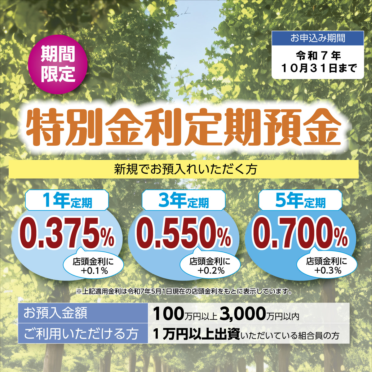特別金利定期預金